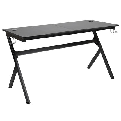 55" x 24" Extra Large Gaming Desk with Headphone Hook and Cup Holder