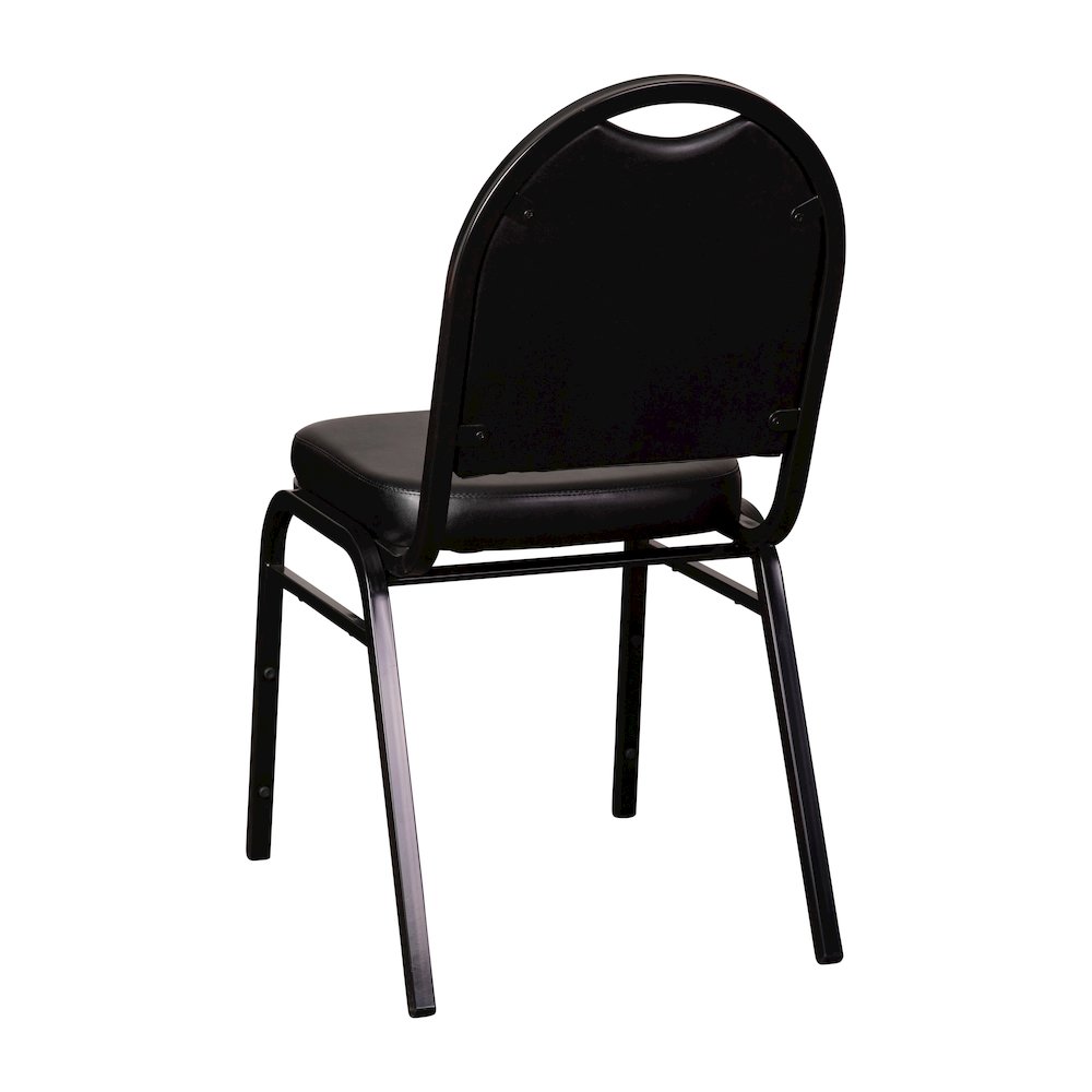 500 LB. Capacity Dome Back Stacking Banquet Chair in Black Viny