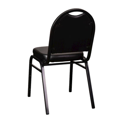 500 LB. Capacity Dome Back Stacking Banquet Chair in Black Viny