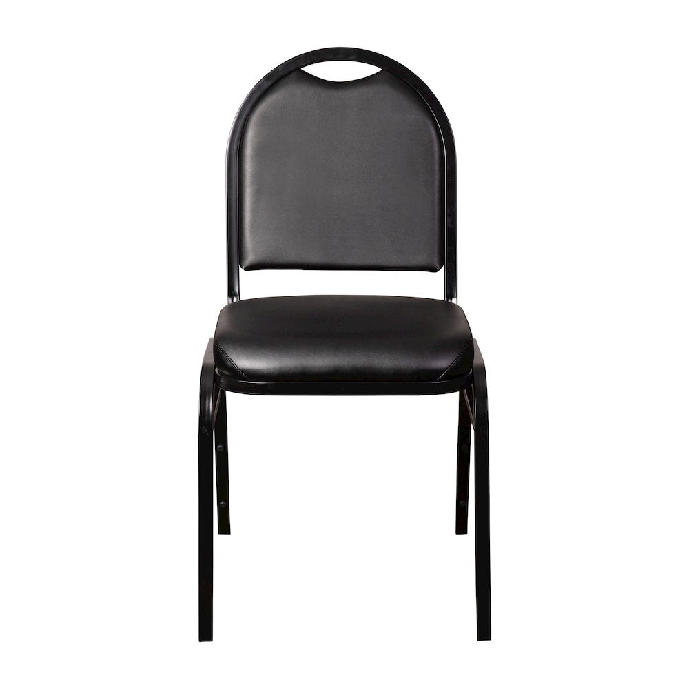 500 LB. Capacity Dome Back Stacking Banquet Chair in Black Viny