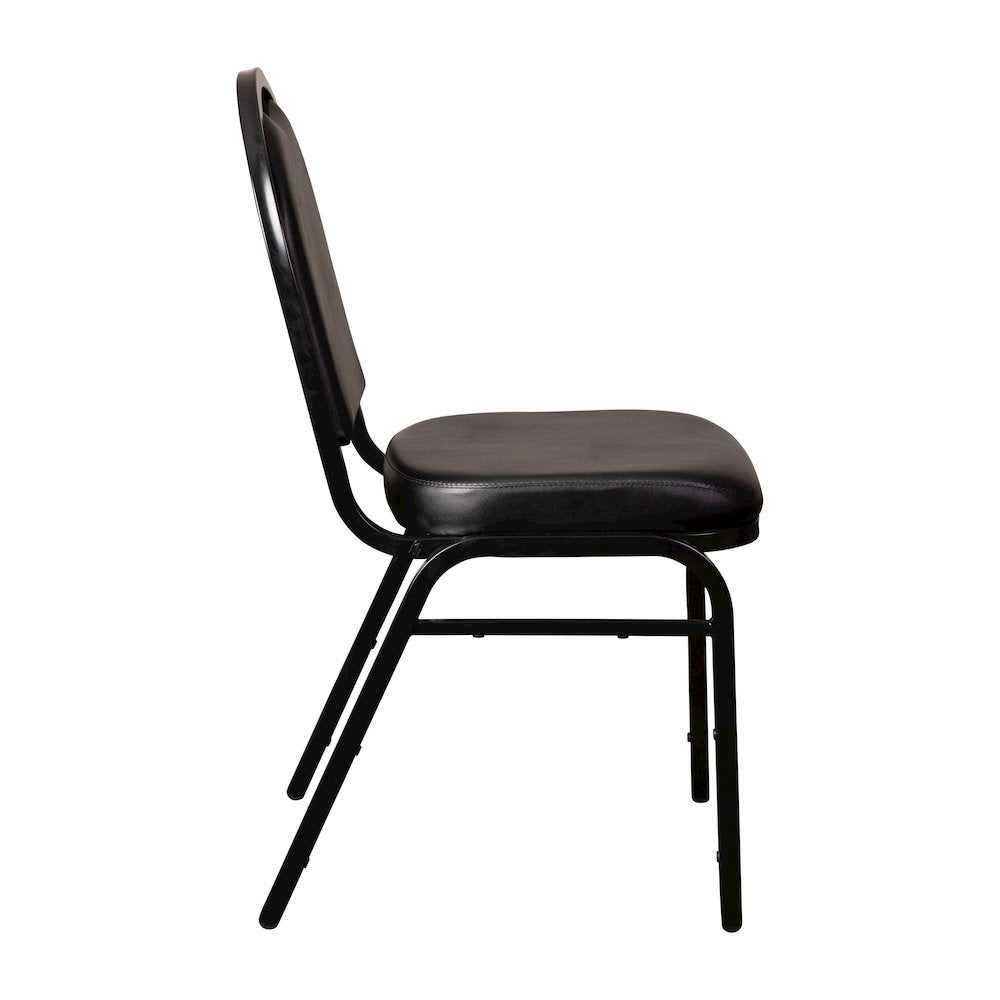500 LB. Capacity Dome Back Stacking Banquet Chair in Black Viny