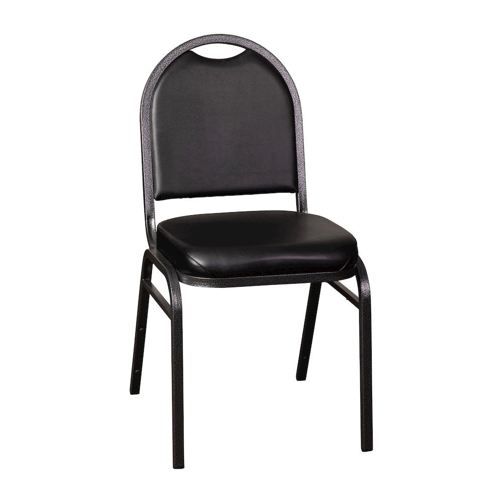 500 LB. Capacity Dome Back Stacking Banquet Chair in Black Vinyl