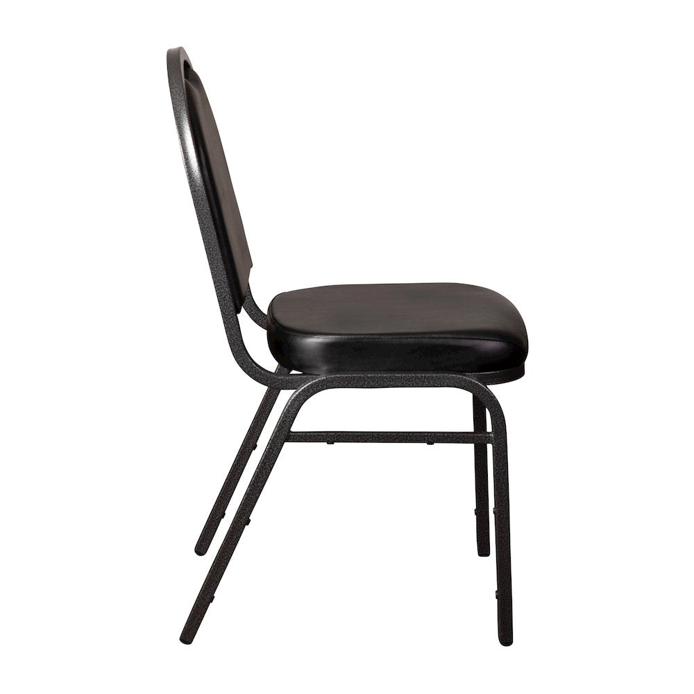 500 LB. Capacity Dome Back Stacking Banquet Chair in Black Vinyl