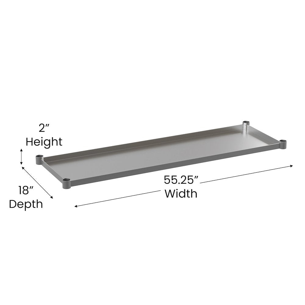 djustable Lower Shelf for 24" x 60" Stainless Steel Tables