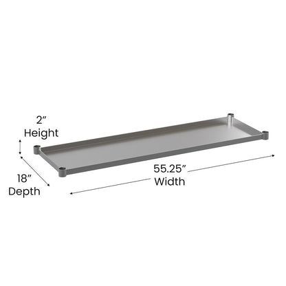 djustable Lower Shelf for 24" x 60" Stainless Steel Tables