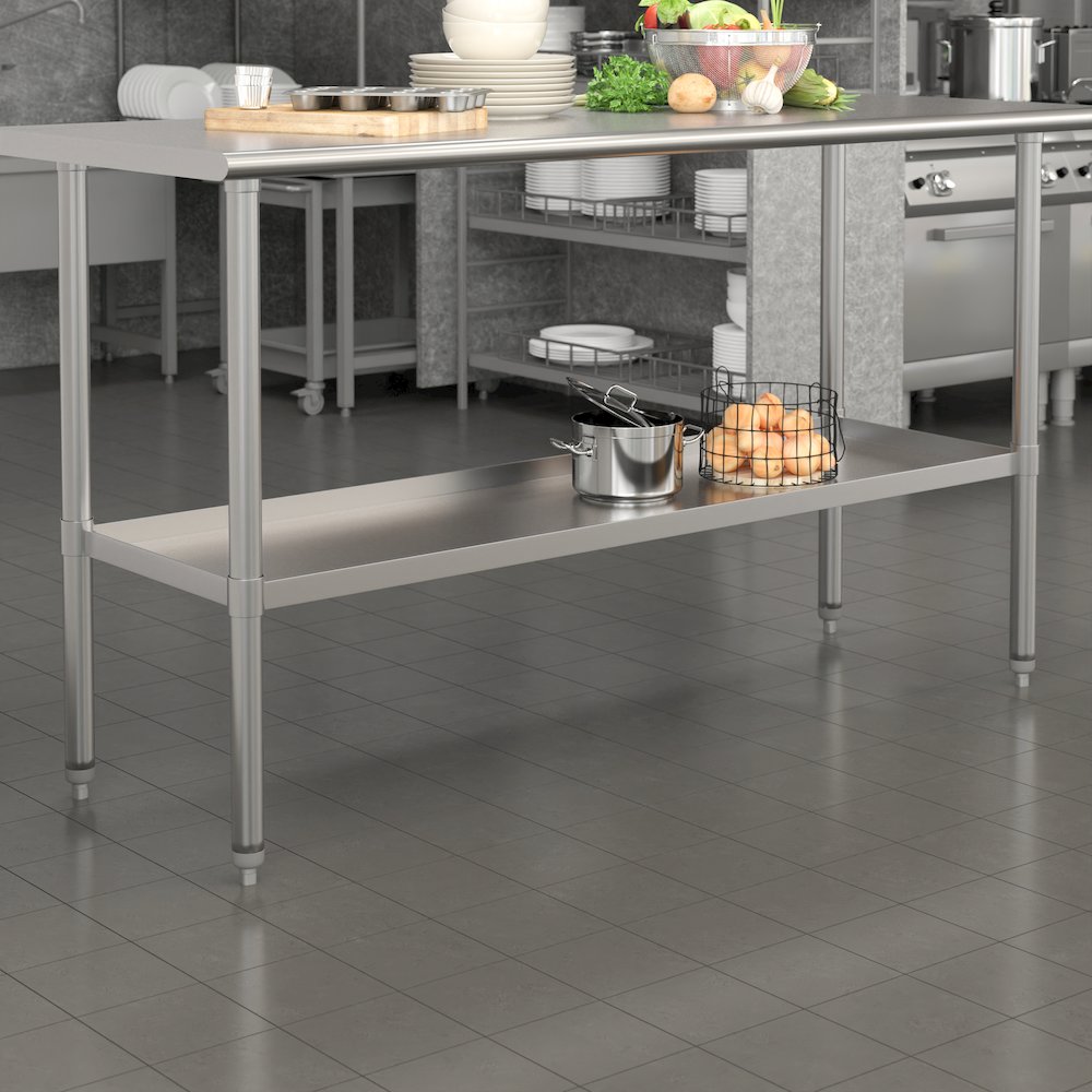 djustable Lower Shelf for 24" x 60" Stainless Steel Tables