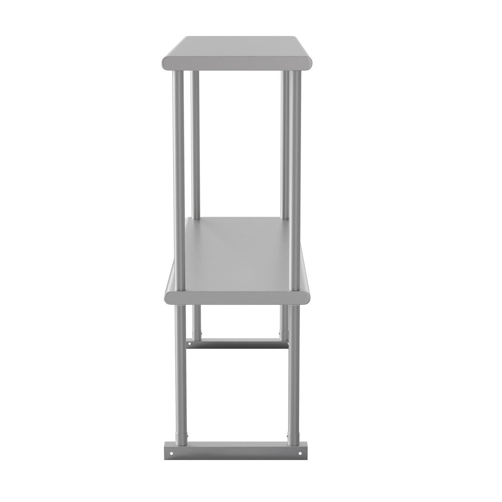430 Stainless Steel 18 Gauge 36" x 12" Metal Kitchen Double Overshelf