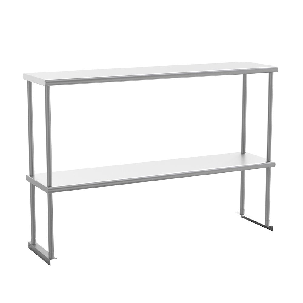 430 Stainless Steel 18 Gauge 48" x 12" Metal Kitchen Double Overshelf
