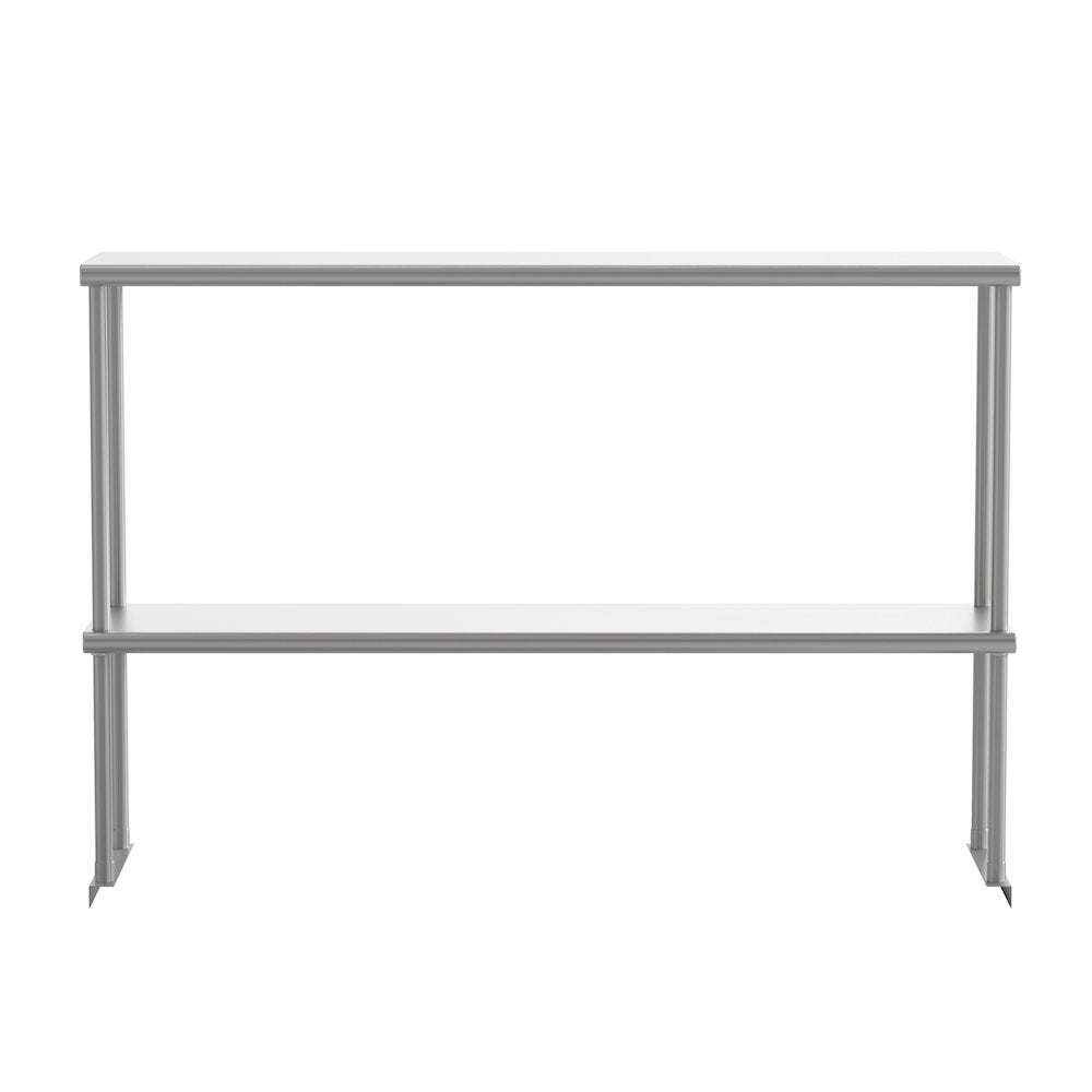430 Stainless Steel 18 Gauge 48" x 12" Metal Kitchen Double Overshelf