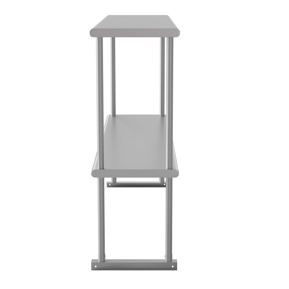 430 Stainless Steel 18 Gauge 48" x 12" Metal Kitchen Double Overshelf