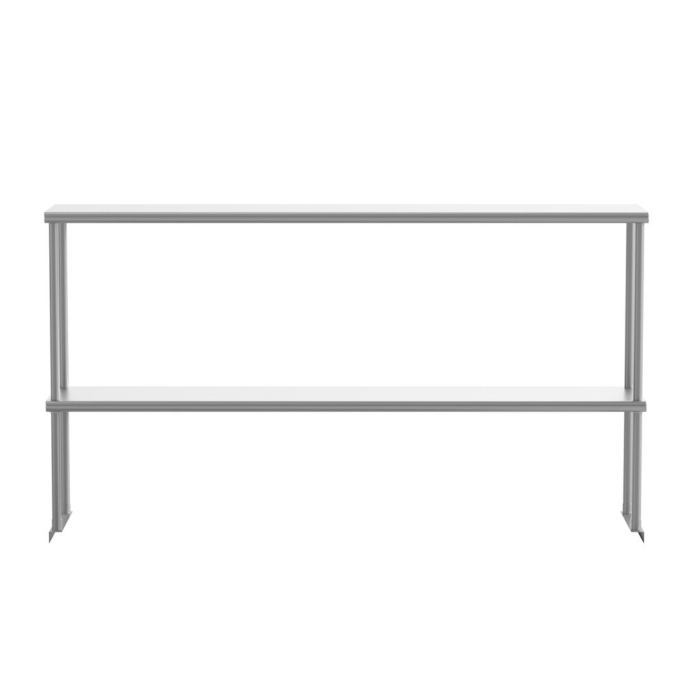 430 Stainless Steel 18 Gauge 60" x 12" Metal Kitchen Double Overshelf