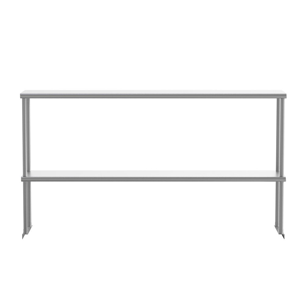 430 Stainless Steel 18 Gauge 60" x 12" Metal Kitchen Double Overshelf