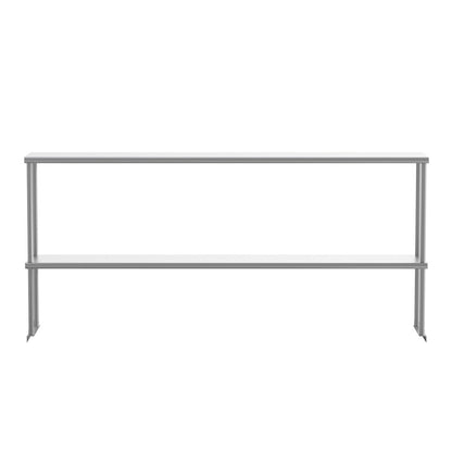 430 Stainless Steel 18 Gauge 72" x 12" Metal Kitchen Double Overshelf