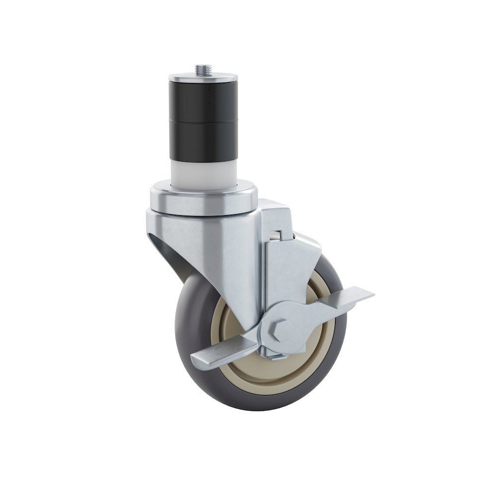 Set of 4 Heavy Duty Kitchen Casters with 2 Swivel Casters and 2 Locking Casters