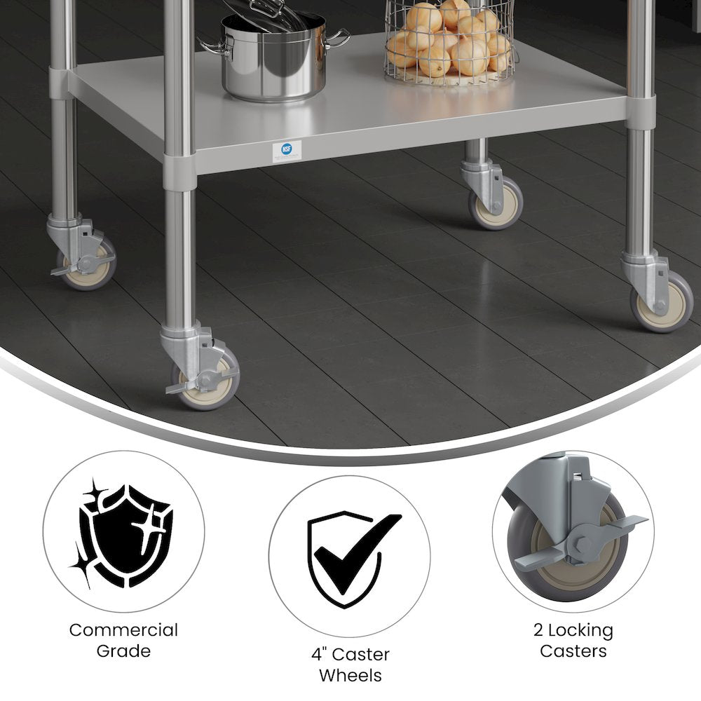 Set of 4 Heavy Duty Kitchen Casters with 2 Swivel Casters and 2 Locking Casters