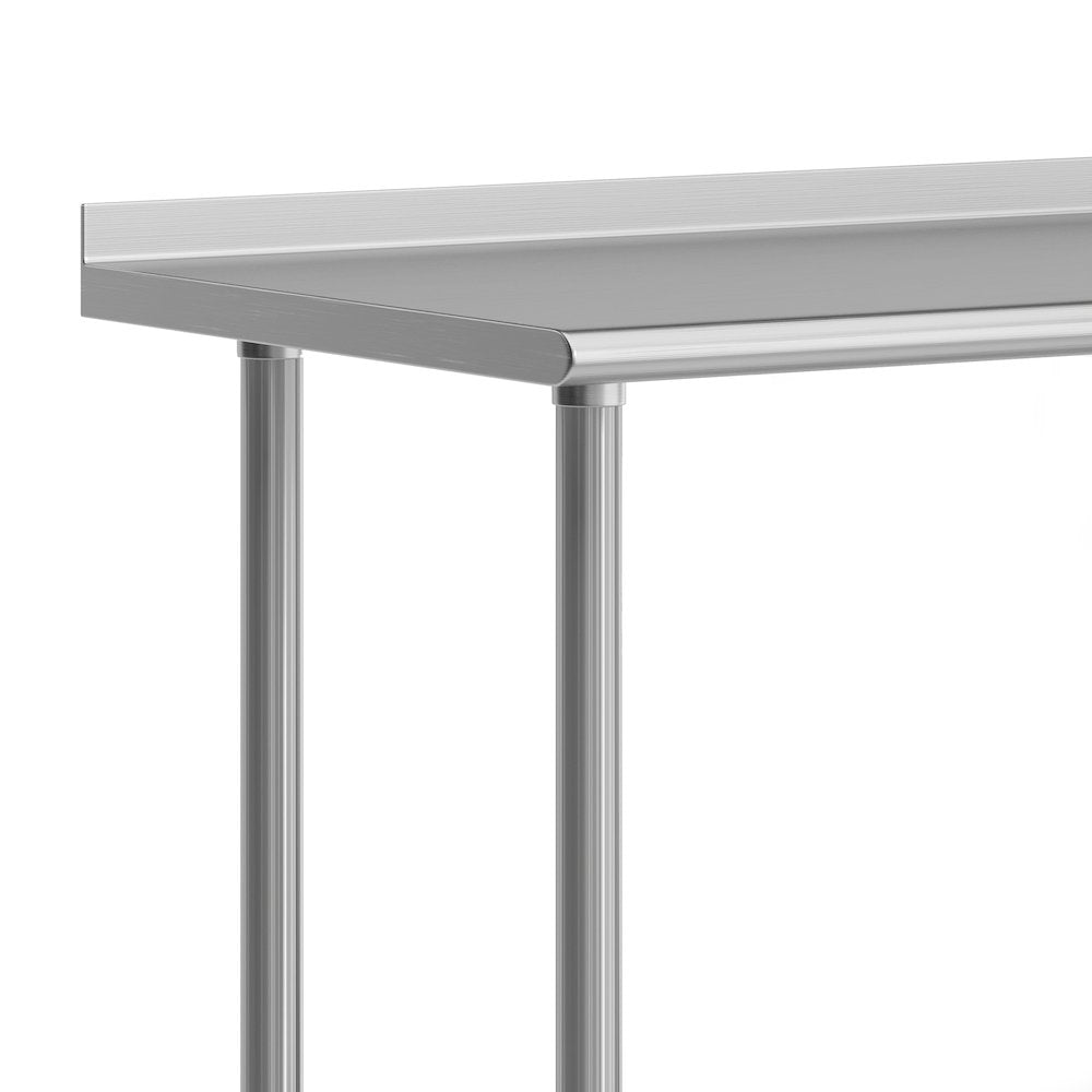 Stainless Steel 18  Gauge Portable Prep and Work Table with 1.5" Backsplash