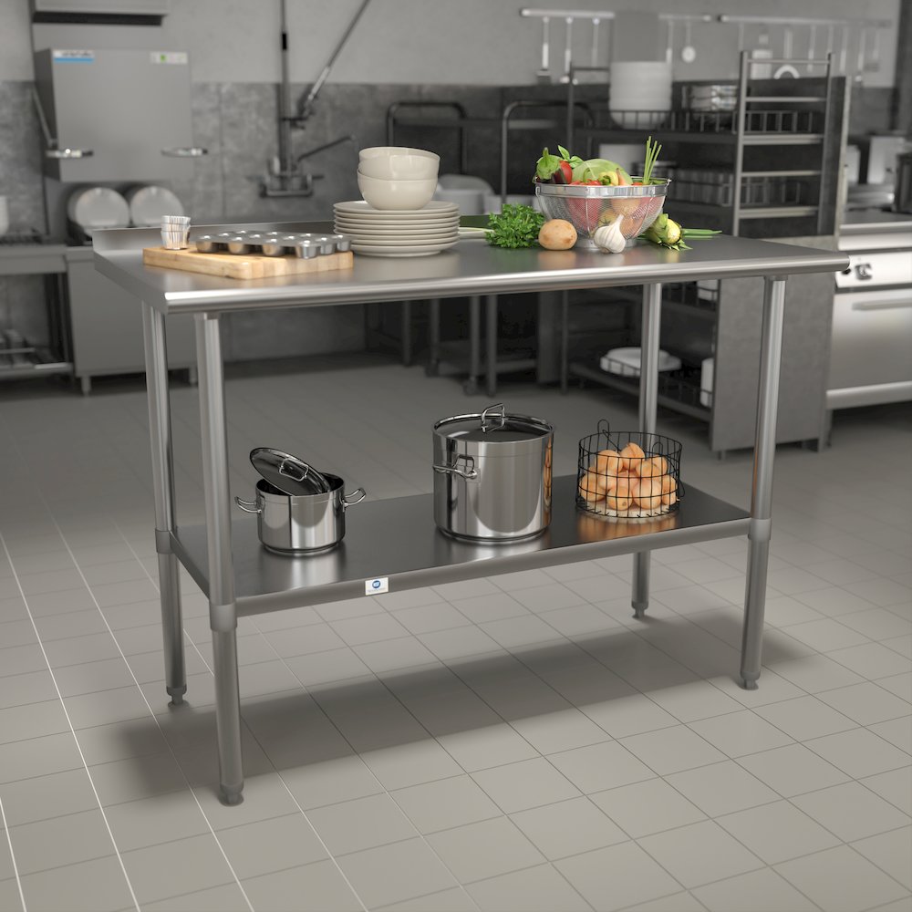 Stainless Steel 18  Gauge Prep and Work Table
