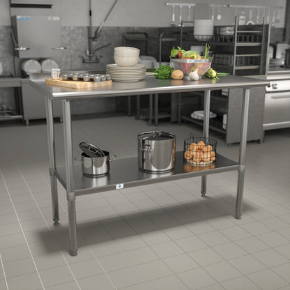 Stainless Steel 18  Gauge Prep and Work Table