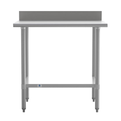 430 Stainless Steel 18 Gauge Kitchen Prep and Work Table, Stainless Steel