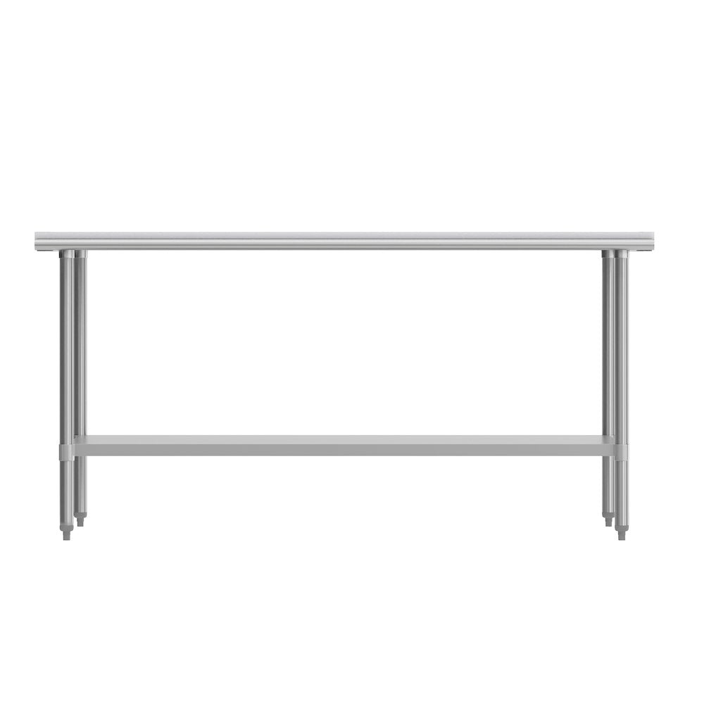 Portable Prep and Work Table with Top Shelf with Poly Cutting Board,Undershelf