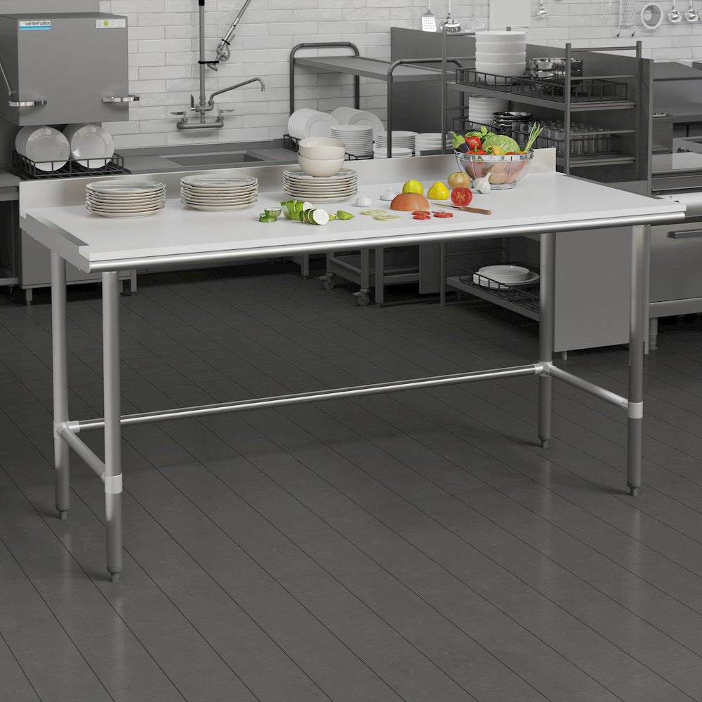 High-Pressure 0.75" Thick Poly Top Cutting Board with Brackets