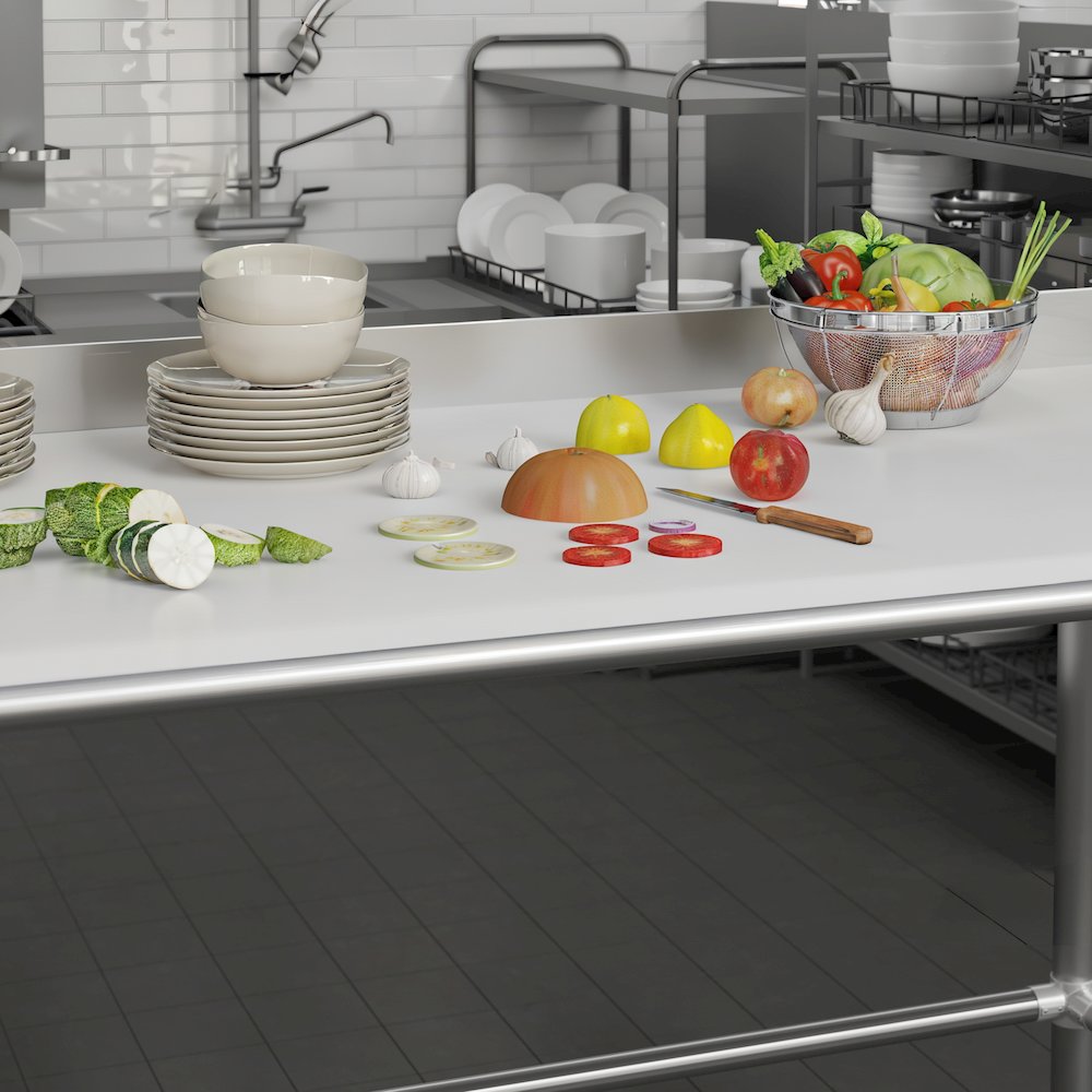 High-Pressure 0.75" Thick Poly Top Cutting Board with Brackets