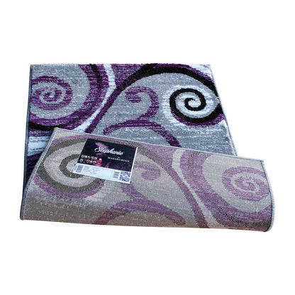 2' x 3' Purple Abstract Area Rug - Olefin Rug with Jute Backing