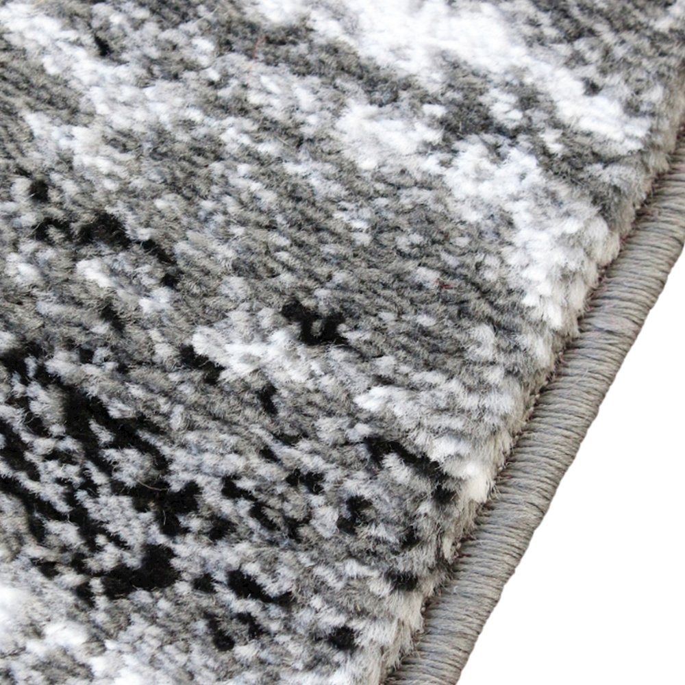 2' x 11' Distressed Gray Olefin Area Rug for Entryway, Living Room, Bedroom