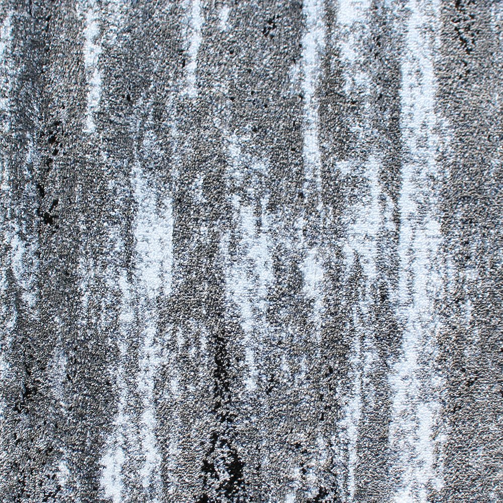 2' x 11' Distressed Gray Olefin Area Rug for Entryway, Living Room, Bedroom