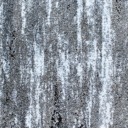 2' x 11' Distressed Gray Olefin Area Rug for Entryway, Living Room, Bedroom