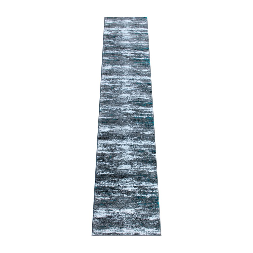2' x 11' Distressed Turquoise Olefin Area Rug for Entryway, Living Room, Bedroom