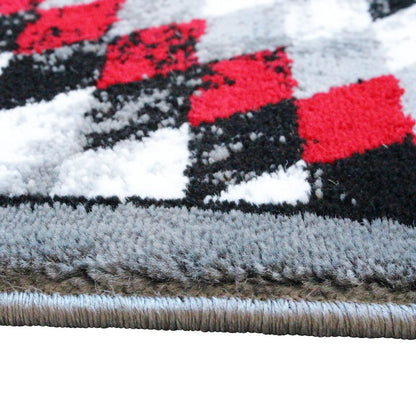 Southwestern 2' x 7' Red Area Rug - Olefin Rug with Jute Backing