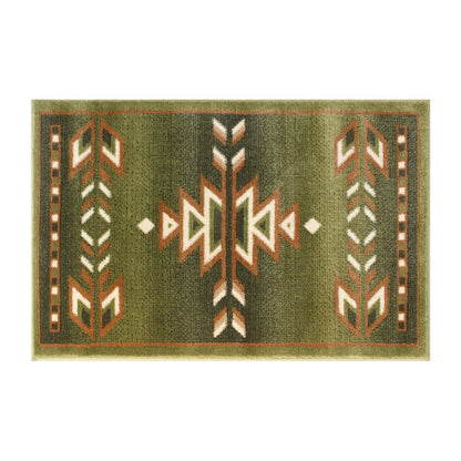 Southwestern 2' x 3' Green Area Rug - Olefin Rug