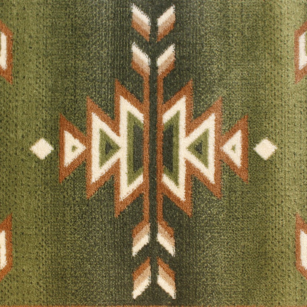 Southwestern 2' x 3' Green Area Rug - Olefin Rug