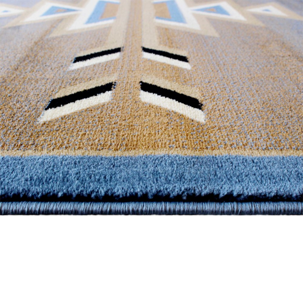 Southwestern 4' x 5' Blue Area Rug - Olefin Rug