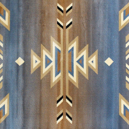 Southwestern 4' x 5' Blue Area Rug - Olefin Rug