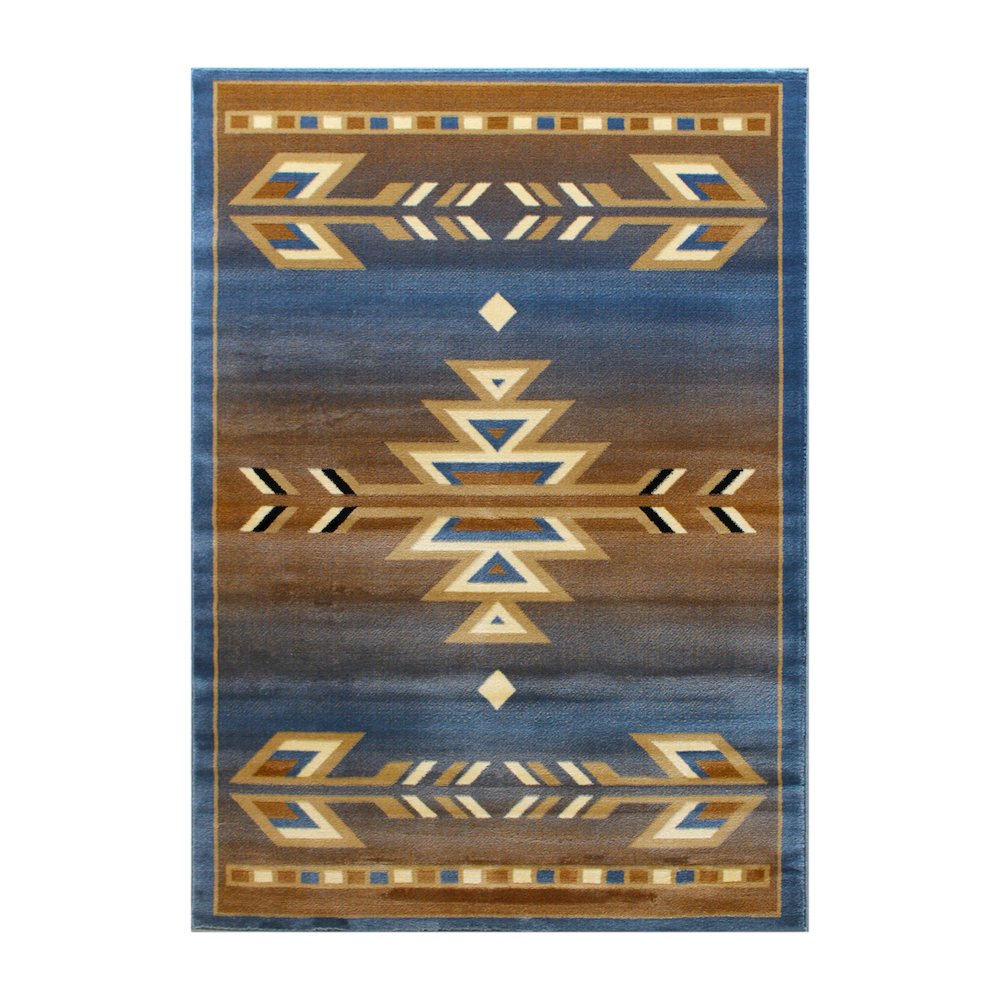Southwestern 8' x 10' Blue Area Rug - Olefin Rug