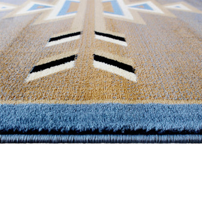 Southwestern 8' x 10' Blue Area Rug - Olefin Rug