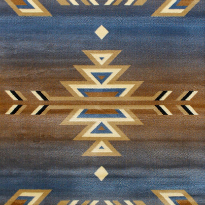 Southwestern 8' x 10' Blue Area Rug - Olefin Rug