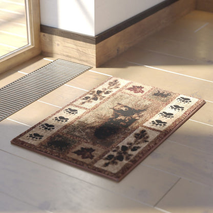 2' x 3' Mother Bear, Cubs Nature Themed Olefin Area Rug