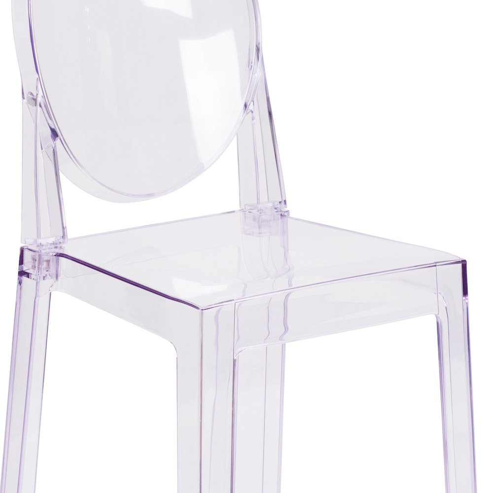 Ghost Chair with Oval Back in Revna Transparent Crystal