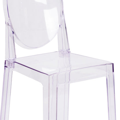 Ghost Chair with Oval Back in Revna Transparent Crystal