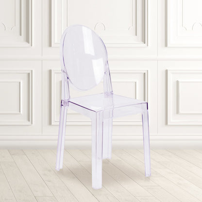 Ghost Chair with Oval Back in Revna Transparent Crystal