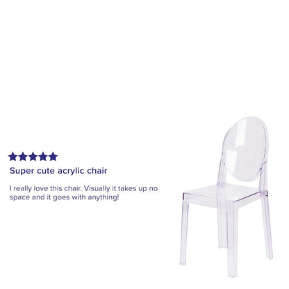 Ghost Chair with Oval Back in Revna Transparent Crystal