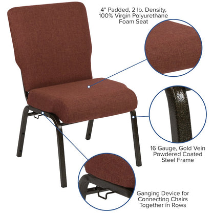20.5 in. Cinnamon Molded Foam Church Chair