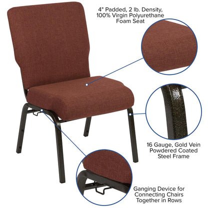 20.5 in. Cinnamon Molded Foam Church Chair