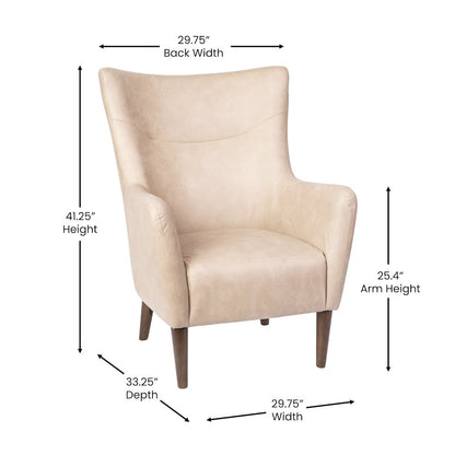 Modern Commercial Grade Wingback Accent Chair