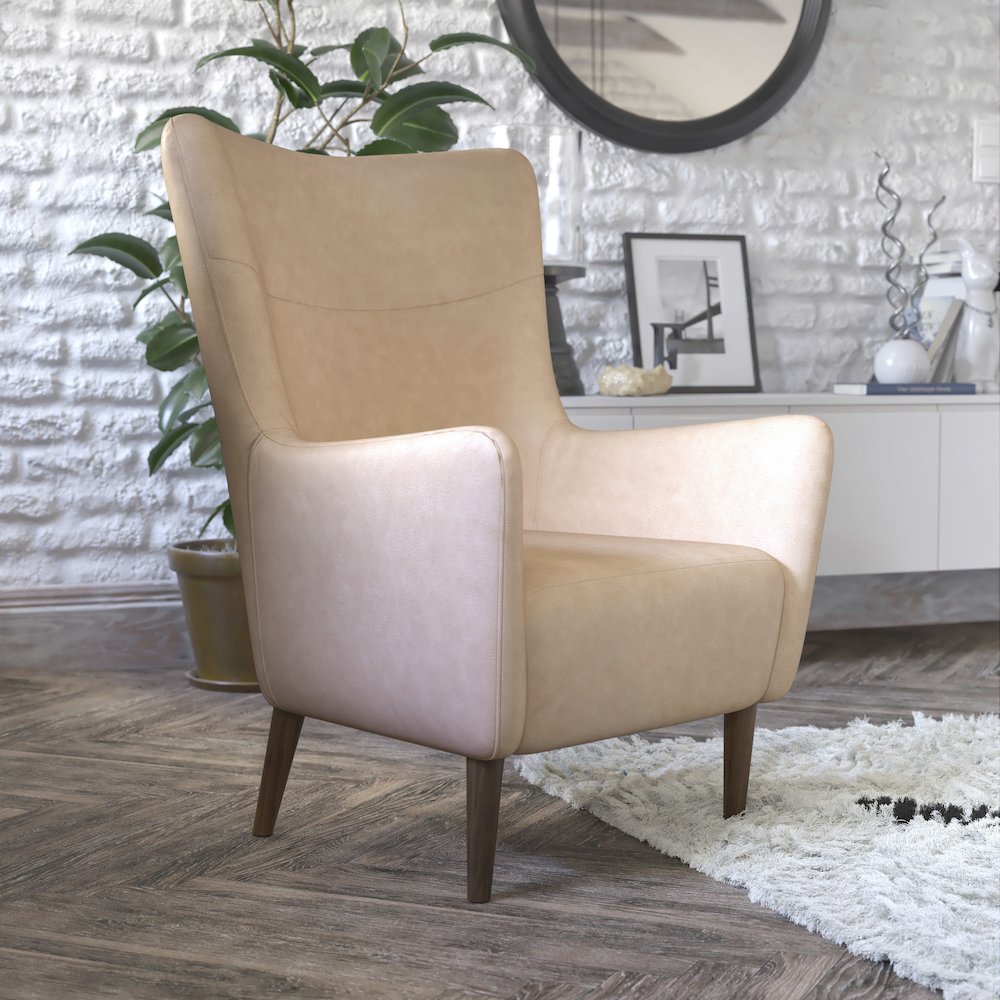 Modern Commercial Grade Wingback Accent Chair