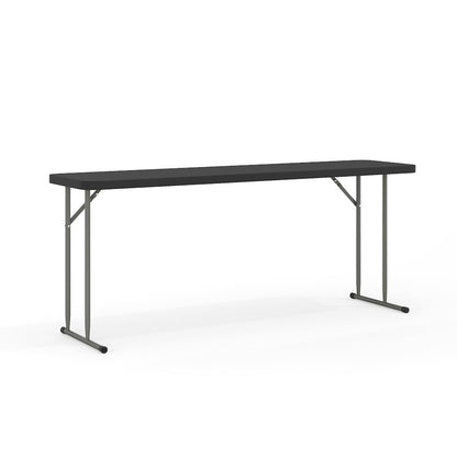 6-Foot Black Plastic Folding Training Table
