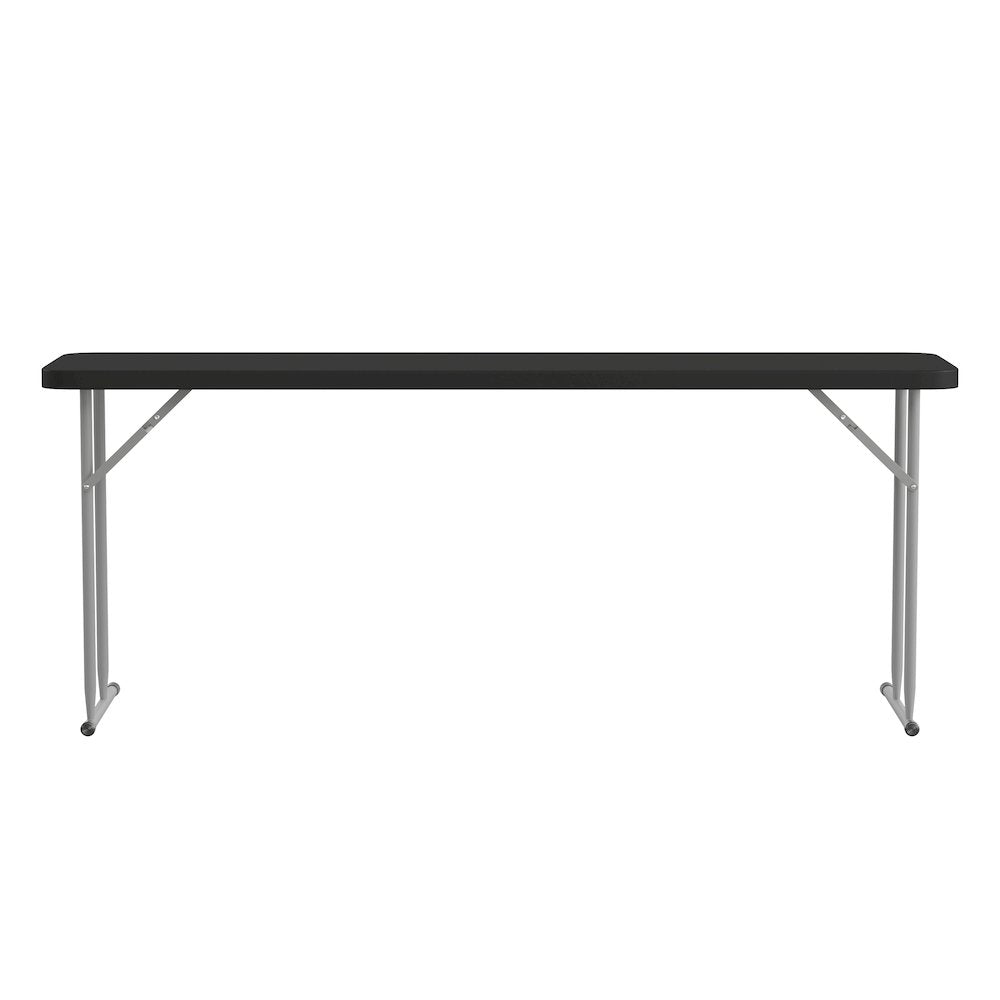 6-Foot Black Plastic Folding Training Table